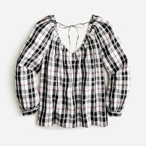 J. Crew V Neck Top In Friday Plaid